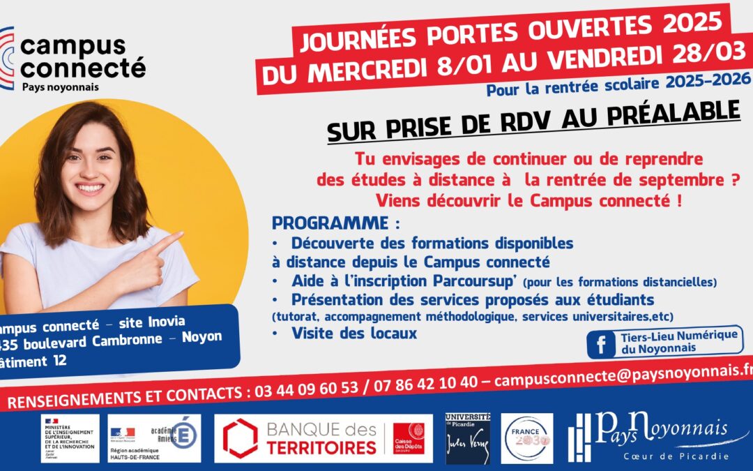 Journées Portes Ouvertes 2025 du Campus Connecté Pays Noyonnais – Étudiez à Distance !