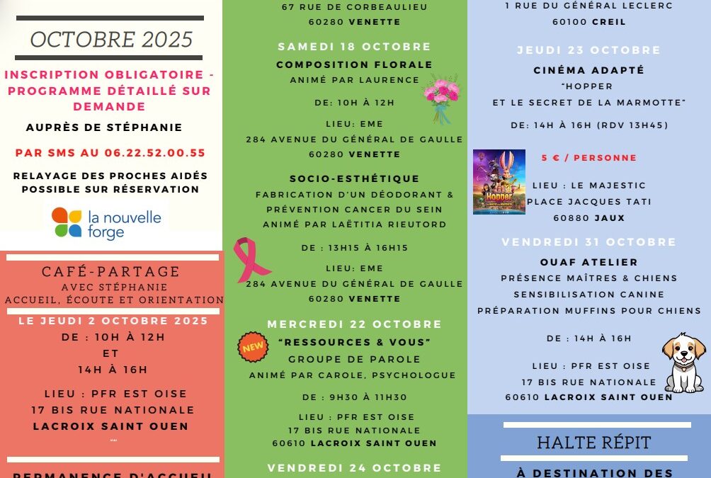 Plateforme de Répit Handicap Compiègne/Noyon : Programme Octobre 2025