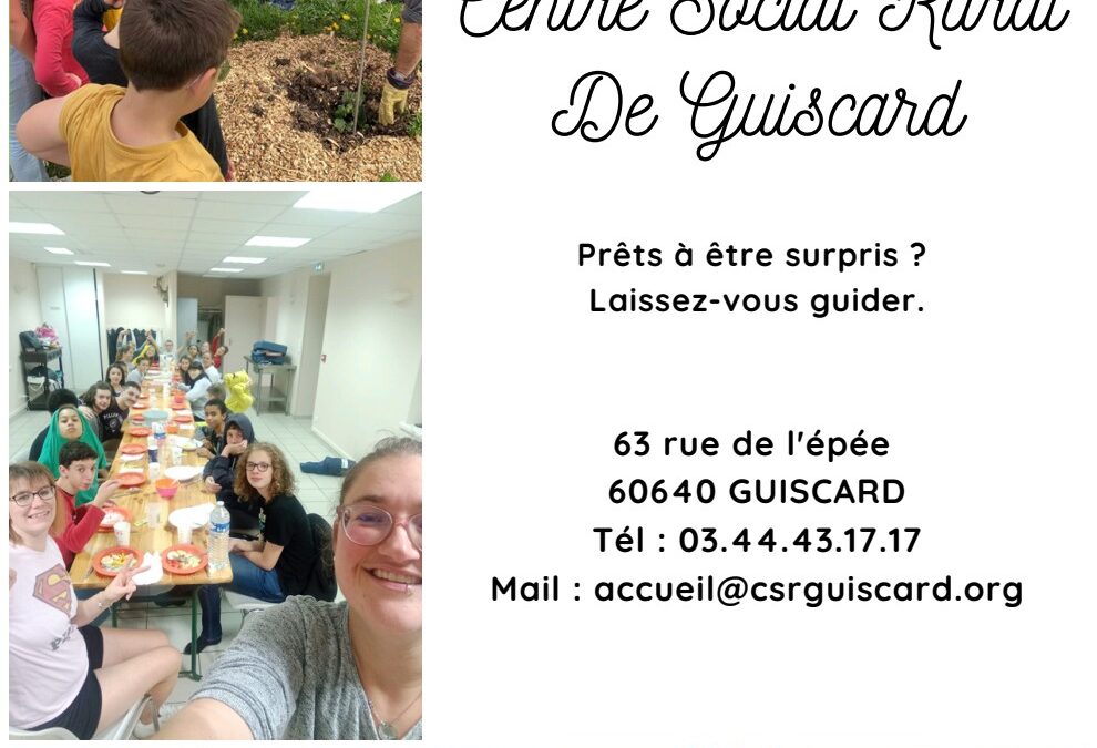 Programme 2025-2026 du Centre Social Rural de Guiscard : Un lieu de vie et de partage pour tous