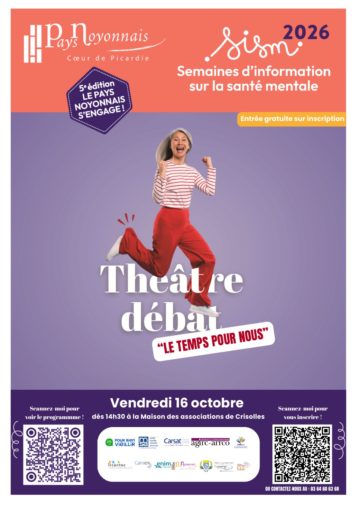 Affiche pour le théâtre-débat SISM 2026 en Pays Noyonnais.